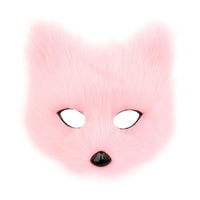 Light Pink Faux Fur Animal Face Mask