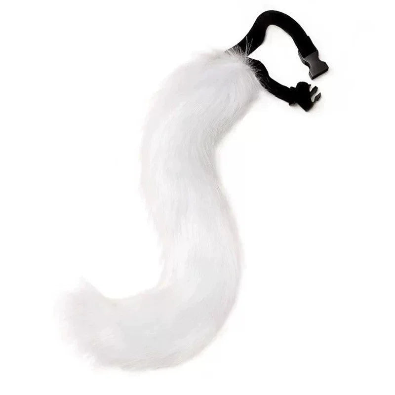 White Faux Fur Animal Tail with Clip