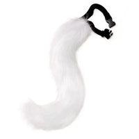 White Faux Fur Animal Tail with Clip