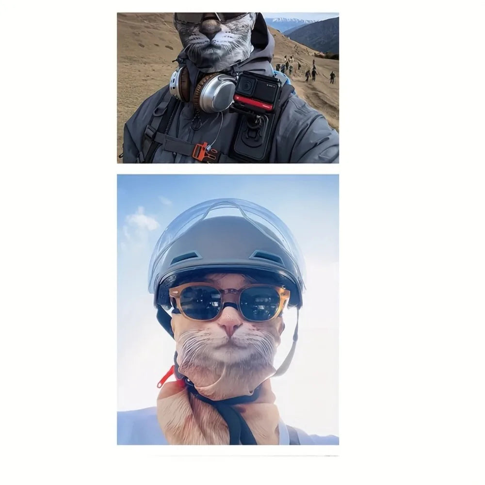 Happy Dog Face Black and White Neck Gaiter