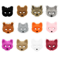 Furry Auburn Fox Costume Mask