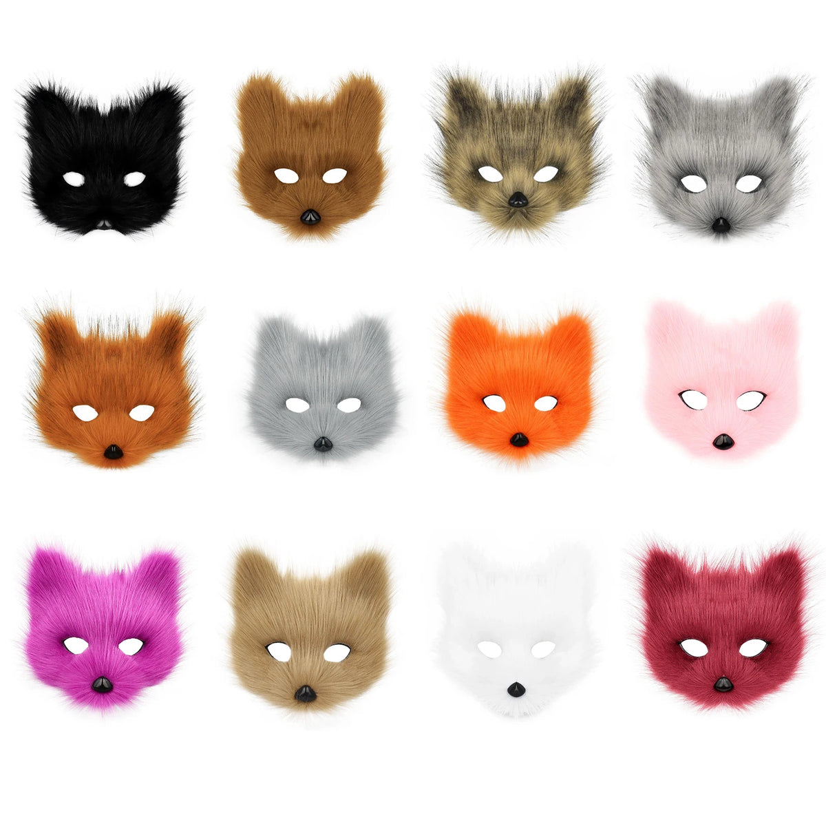 Mysterious Black Fluffy Cat Mask