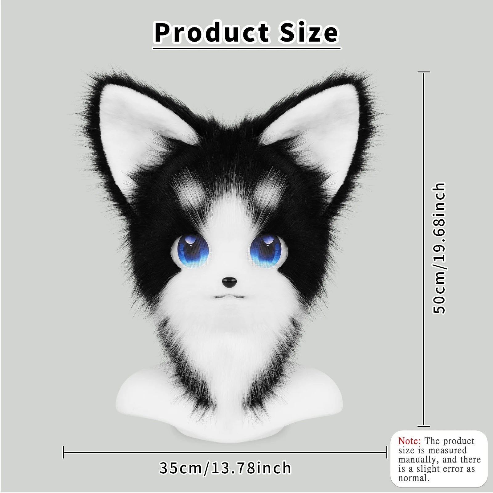 Cute Orange Furry Animal Head Keychain with Blue Eyes