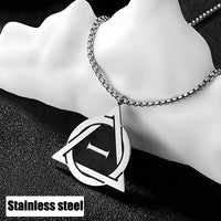Geometric Silver-Tone Interwoven I Pendant