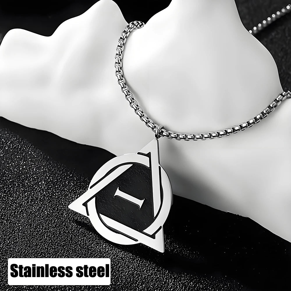 Geometric Silver-Tone Interwoven I Pendant