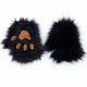 Black Faux Fur Paw Mittens with Pads