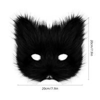 Mysterious Black Fluffy Cat Mask