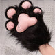 Plush Grey Faux Fur Cat Paw Mittens