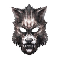 Realistic Gray Fabric Werewolf Full Face Mask