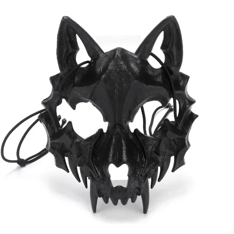 Black Gothic Wolf Skull Mask