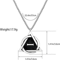 Geometric Silver-Tone Interwoven I Pendant