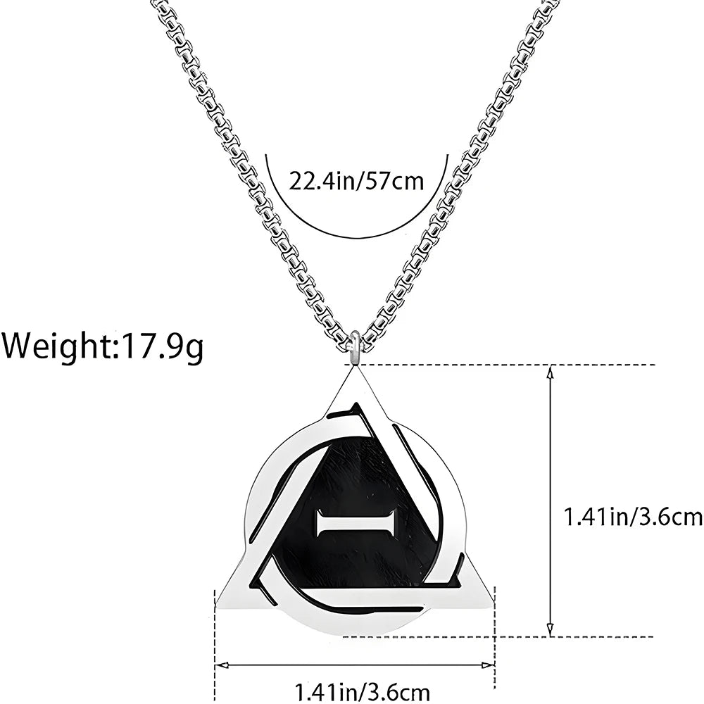 Unisex Stainless Steel Geometric 'I' Pendant Necklace