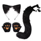 Black Faux Fur Cat Costume Kit with Ears, Tail, Paws