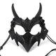 Matte Black Horned Dragon Half-Face Mask