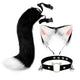 Faux Fur Black Cat Ears Tail and Choker Set