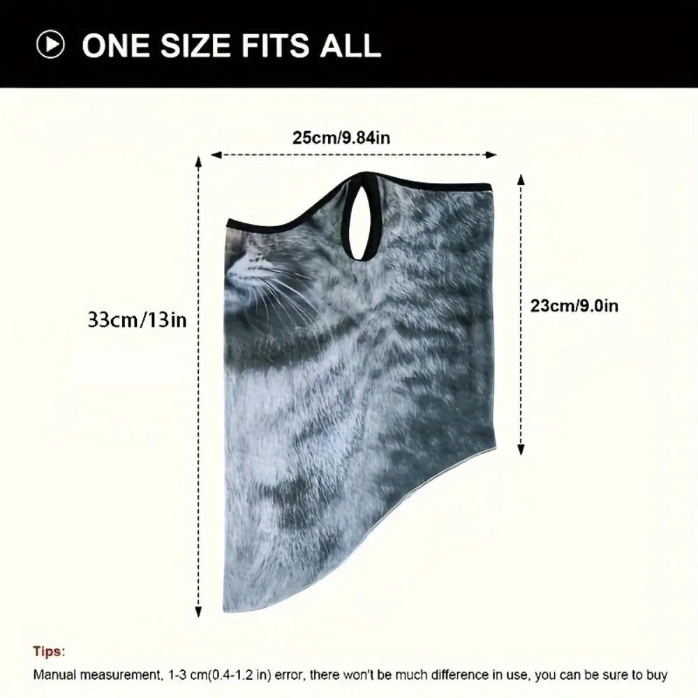 White Tiger Print Neck Gaiter Mask