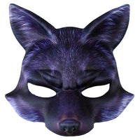 Dark Purple Growling Wolf Half Face Mask