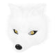 White Faux Fur Fox Mask with Yellow Slit Eyes