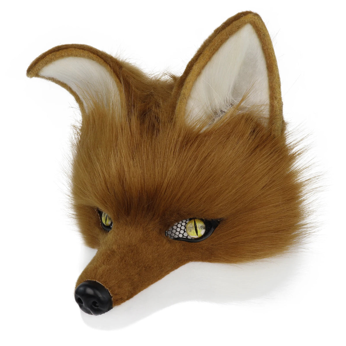 Realistic Brown Faux Fur Fox Costume Mask