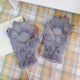 Fuzzy Ash Grey Paw Gloves with Claws