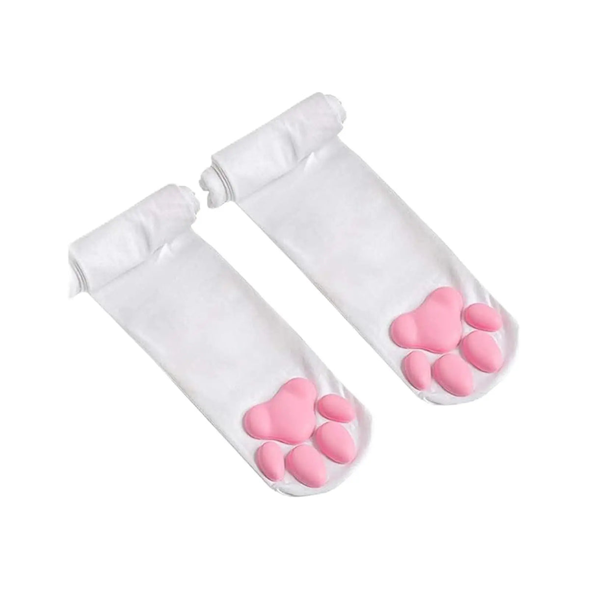 Kawaii Black Cat Paw Thigh-High Socks