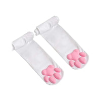 Kawaii Black Cat Paw Thigh-High Socks