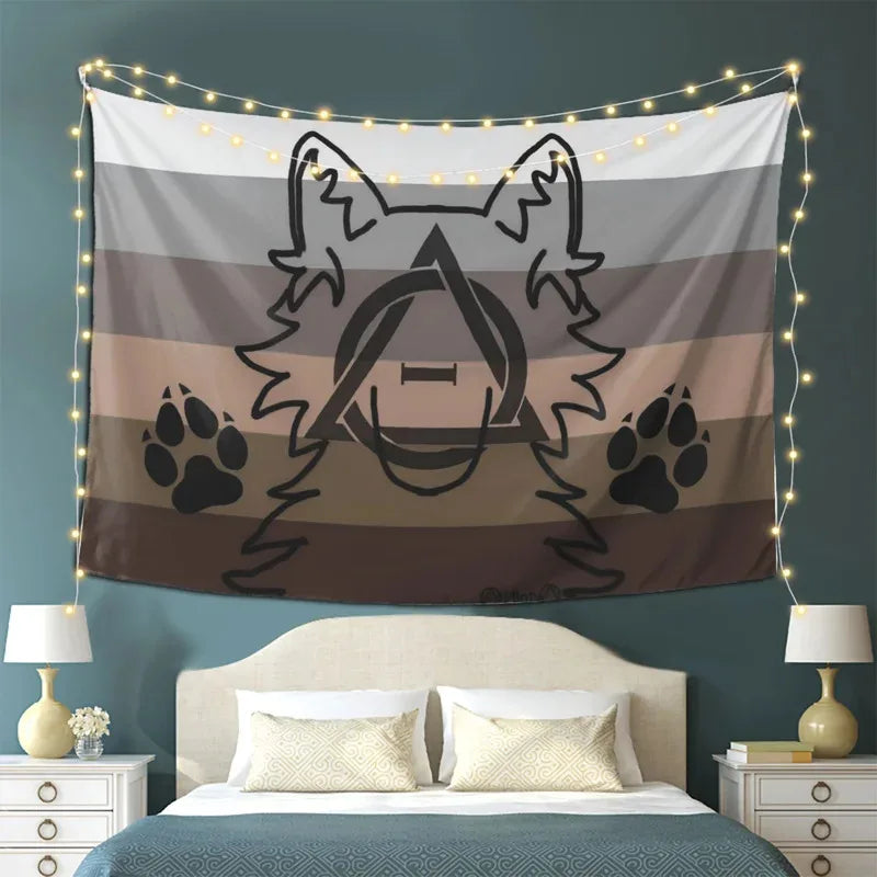 Furry Alpha Canine Bear Pride Striped Tapestry