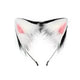 Faux Fur Black and White Ears Headband with Pink Inner