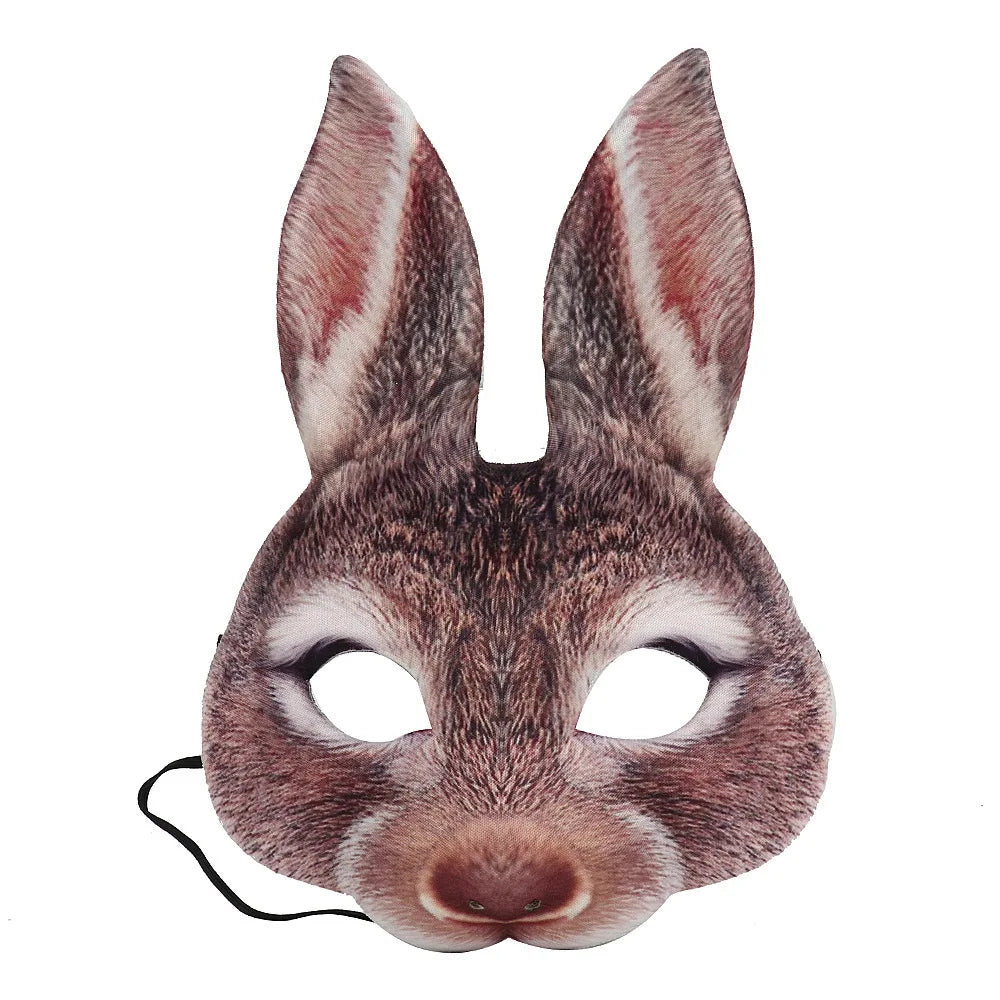 Realistic Tan Brown Bunny Mask