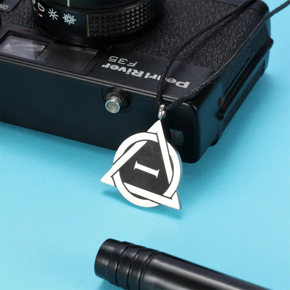 Geometric Silver-Tone Interwoven I Pendant