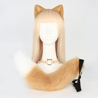 Black Faux Fur Fox Tail with White Tip