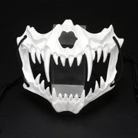 White Skull Jaw Mask with Sharp Fangs