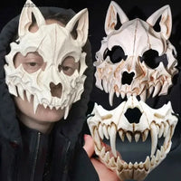 Bone White Jagged Dragon Skull Mask