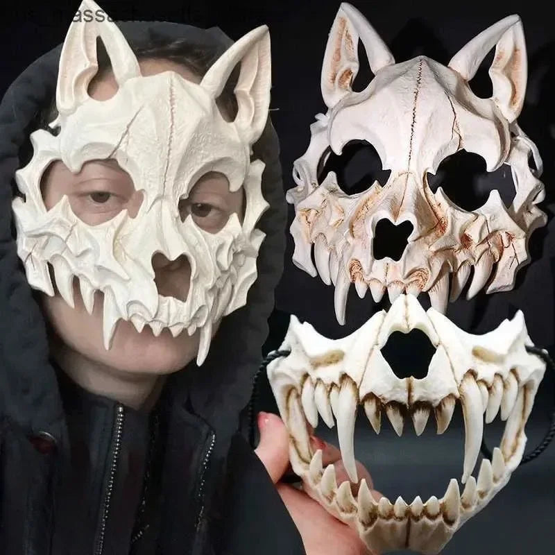 White Wolf Skull Cosplay Mask