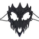 Gothic Black Dragon Mask with Horns and Fangs
