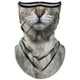 Realistic Gray Tabby Cat Face Neck Gaiter
