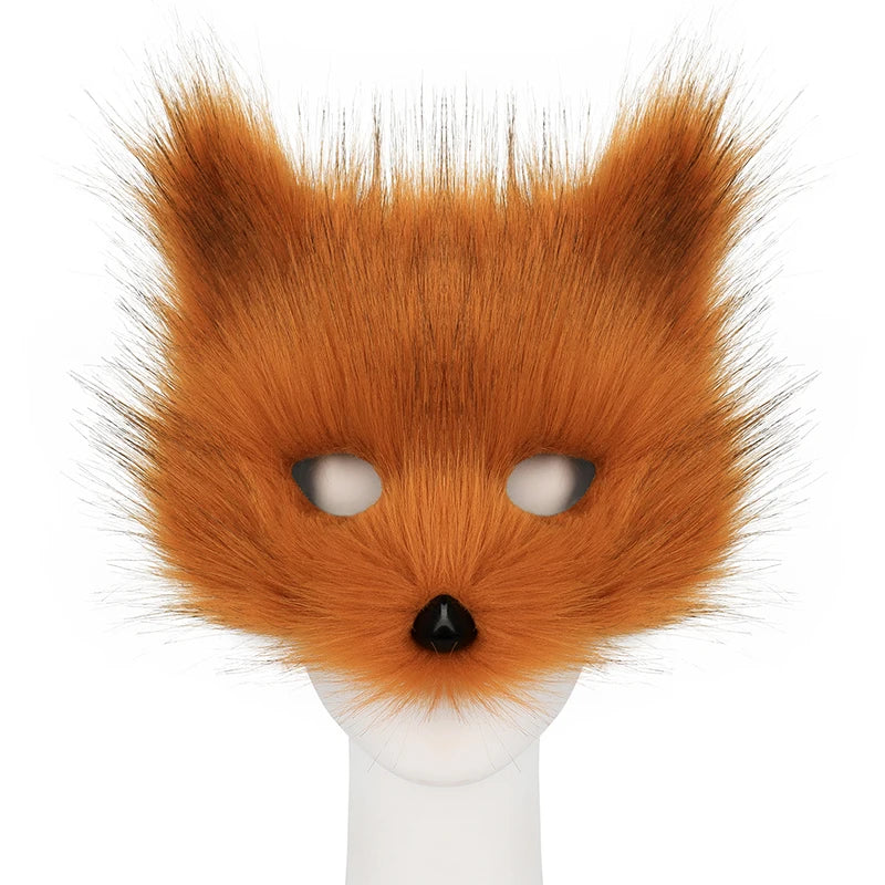 Fuchsia Fluffy Fox Face Mask