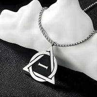 Unisex Stainless Steel Geometric 'I' Pendant Necklace