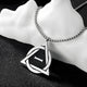 Unisex Stainless Steel Geometric 'I' Pendant Necklace