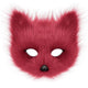 Fluffy Crimson Faux Fur Animal Mask