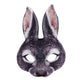 Realistic Grayscale Rabbit Mask with Long Ears