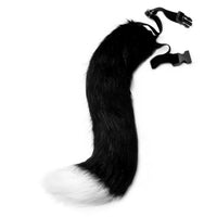 Black Faux Fur Fox Tail with White Tip