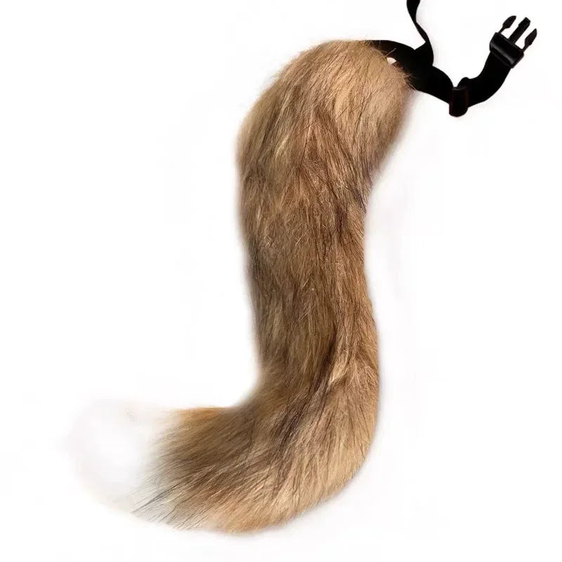 Realistic Red Fox Faux Fur Tail with White Tip