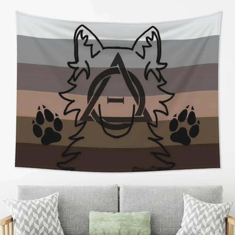 Furry Alpha Canine Bear Pride Striped Tapestry