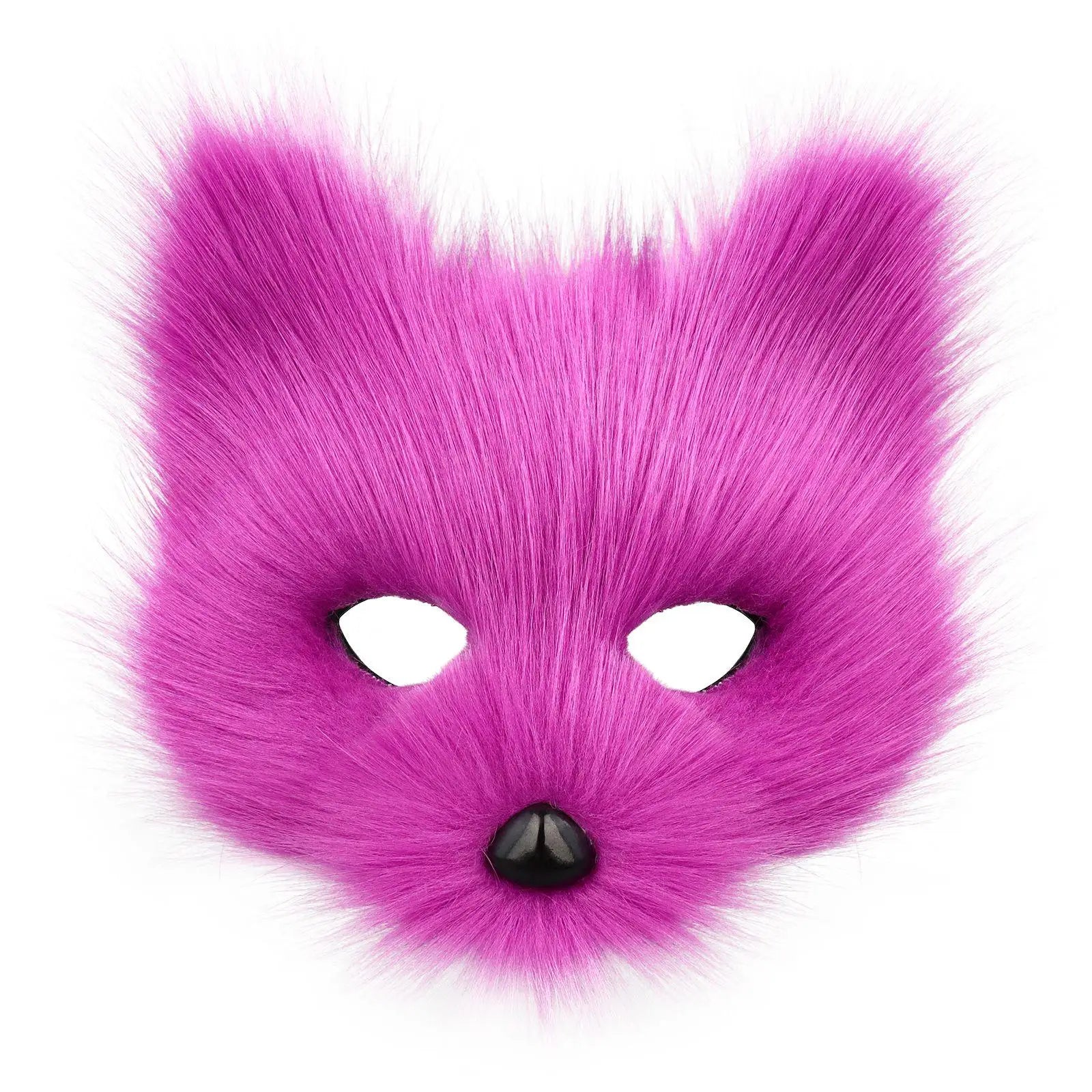 Fuchsia Fluffy Fox Face Mask