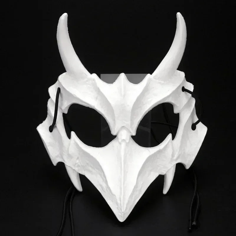 White Horned Dragon Fantasy Mask
