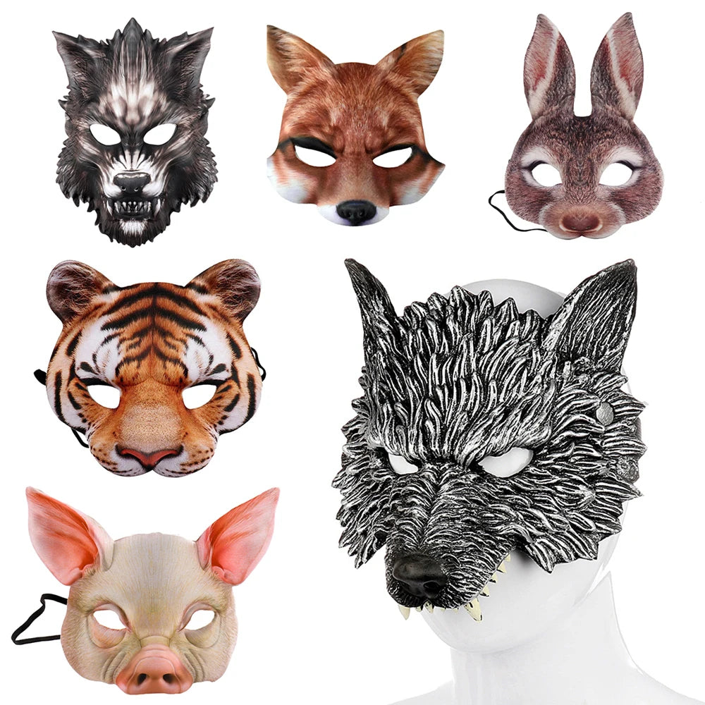 Realistic Tan Brown Bunny Mask