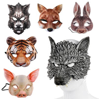Realistic White Grey Fox Face Costume Mask
