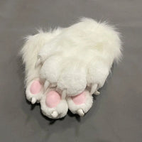 Cute Black & White Faux Fur Paw Hair Claw Clip