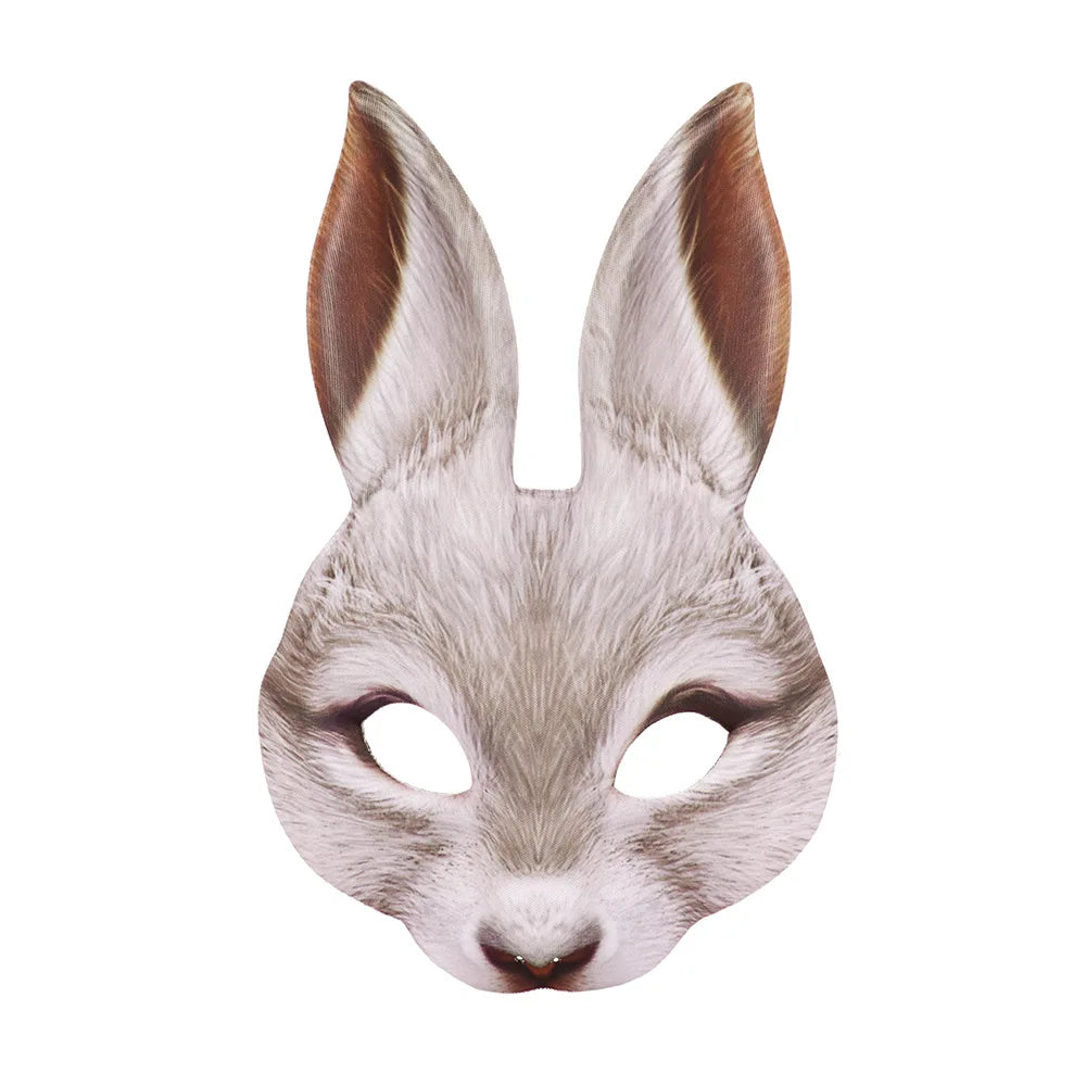 Realistic Grey Rabbit Party Mask